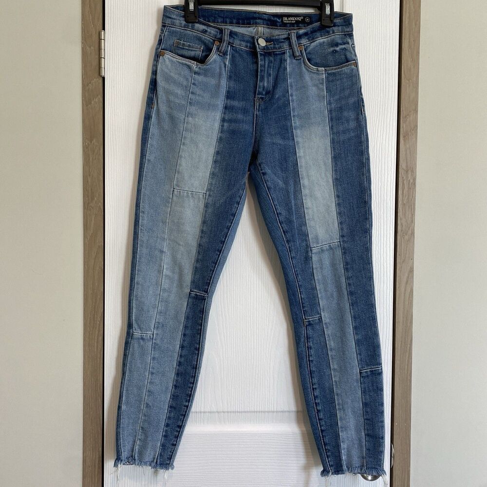 Blank NYC Patch Jeans Women Sz 28 Patchwork Skinny Denim Grunge Y2K